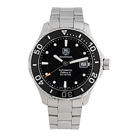 Tag Heuer Men's Aquaracer Calibre 5 Stainless Steel Black Dial Watch WAN2110