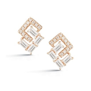 Dana Rebecca Designs Geo Baguette and Pave Earrings