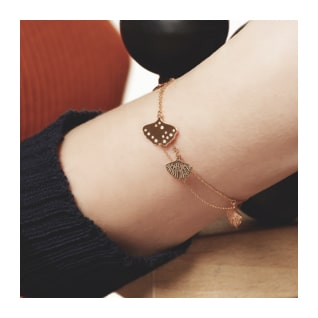 GINETTE NY 18K Rose Gold Gingko Bracelet