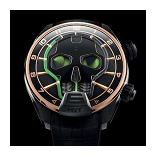 HYT Skull Watch in Green and Gold